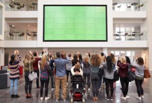 An LCD video wall display is unveiled at a university in Ontario. Learn more about video walls at CenturyAV.com.